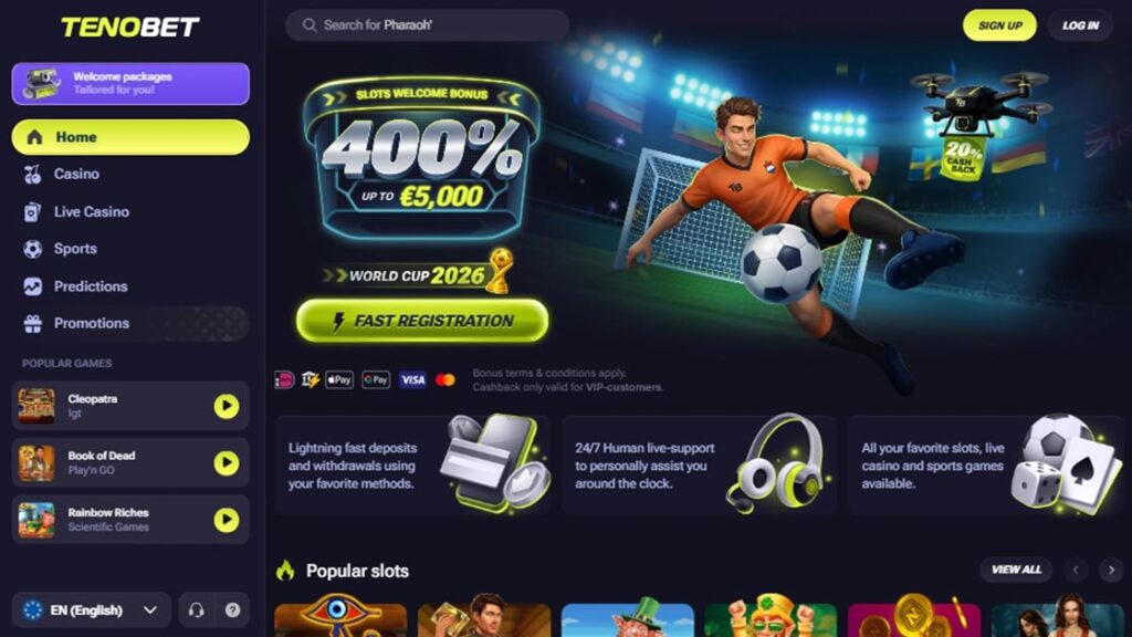 homepage van legale bookmaker tenobet